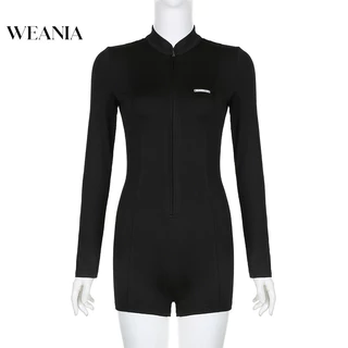 (shipped from Thailand) Weania ชุดจั ๊ มสูททรงสลิมแขนยาวผู ้ หญิง