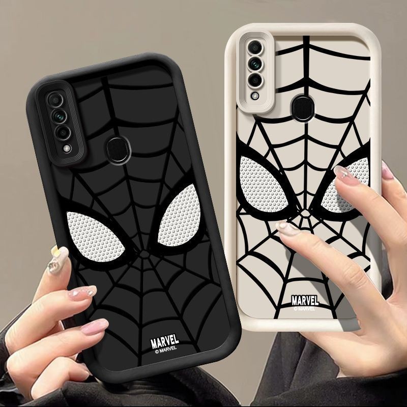 สําหรับ OPPO A31 2020 แฟชั่นแบรนด์การ์ตูนเรียบง่าย Marvel คู่รัก Cool Spider-Man Eyes Case