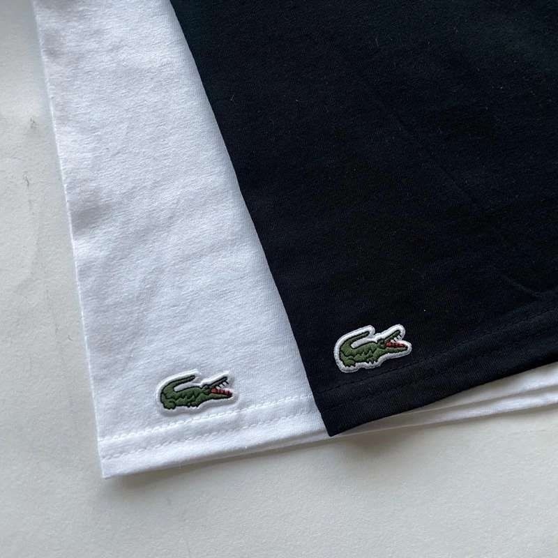 ในสต็อกด้านบน LA ฤดูใบไม้ผลิ/ฤดูร้อนใหม่แฟชั่นและสบายๆผ้าฝ้ายแท้ tricolor โลโก้จระเข้พิมพ์เสื้อยืดแขนสั้นขนาดใหญ่คอปกและแท็ก XS-3XL ทั้งชายและหญิง wo