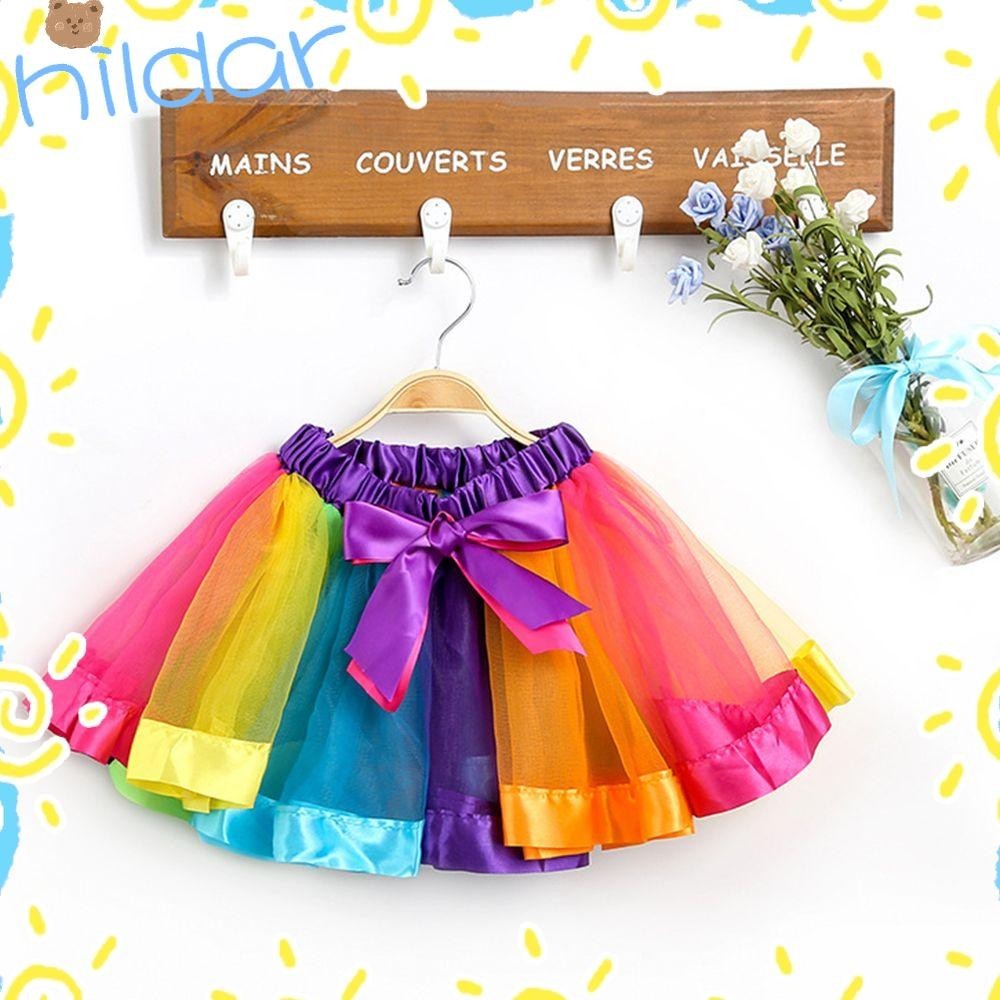 Hildar กระโปรงตูตู สีรุ้ง หลากสี ของขวัญเจ้าหญิง สําหรับเด็กผู้หญิง