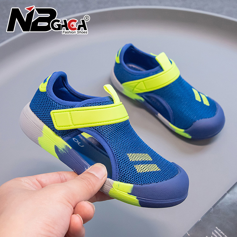 เด็กรองเท้ากีฬาลําลองตาข่ายระบายอากาศเด็กสาวเดินรองเท้านุ่มแต่เพียงผู้เดียวป้องกันการลื่นไถลเด็กเดินรองเท้ารองเท้ากีฬาทารกขนาด23-36