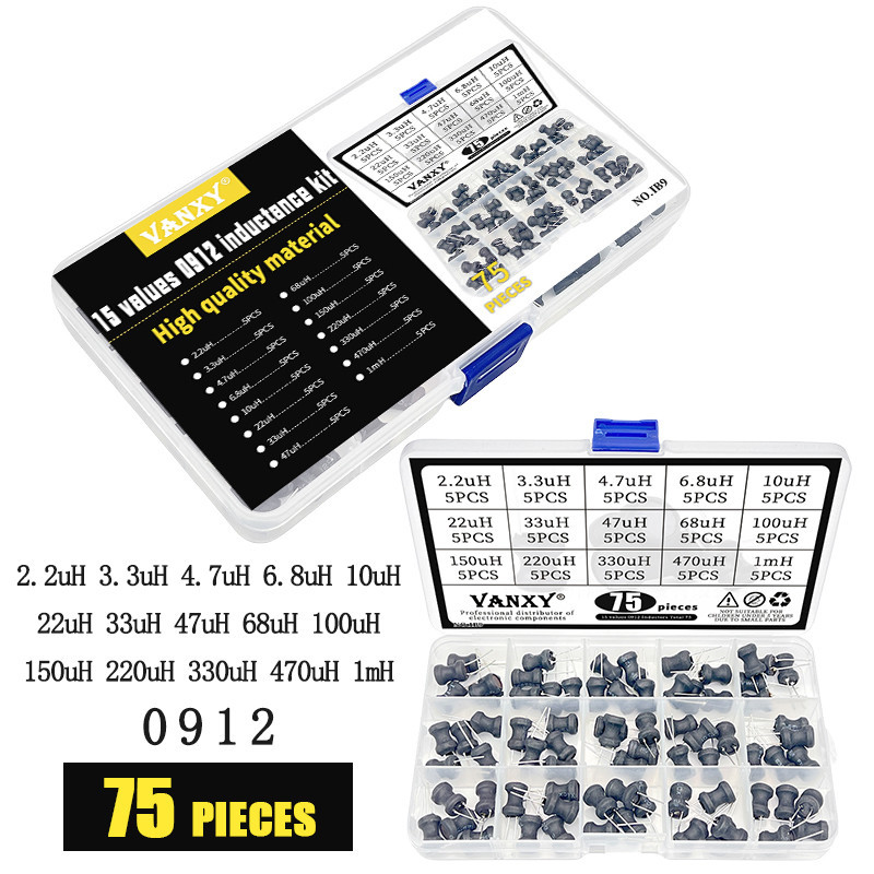 15 ค่า 0912 Inductor inductance kit 2.2uH 3.3uH 4.7uH 6.8uH 10uH 22uH 33uH 47uH 68uH 100uH 150uH 220
