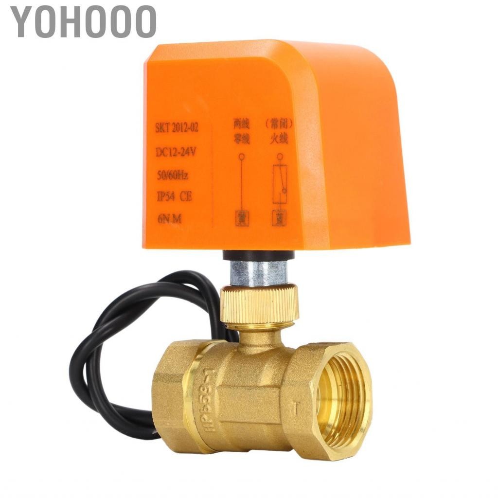 Yohooo Brass Solenoid Valve 2 Way Wire Synchronous Motor Electric Ball DN25