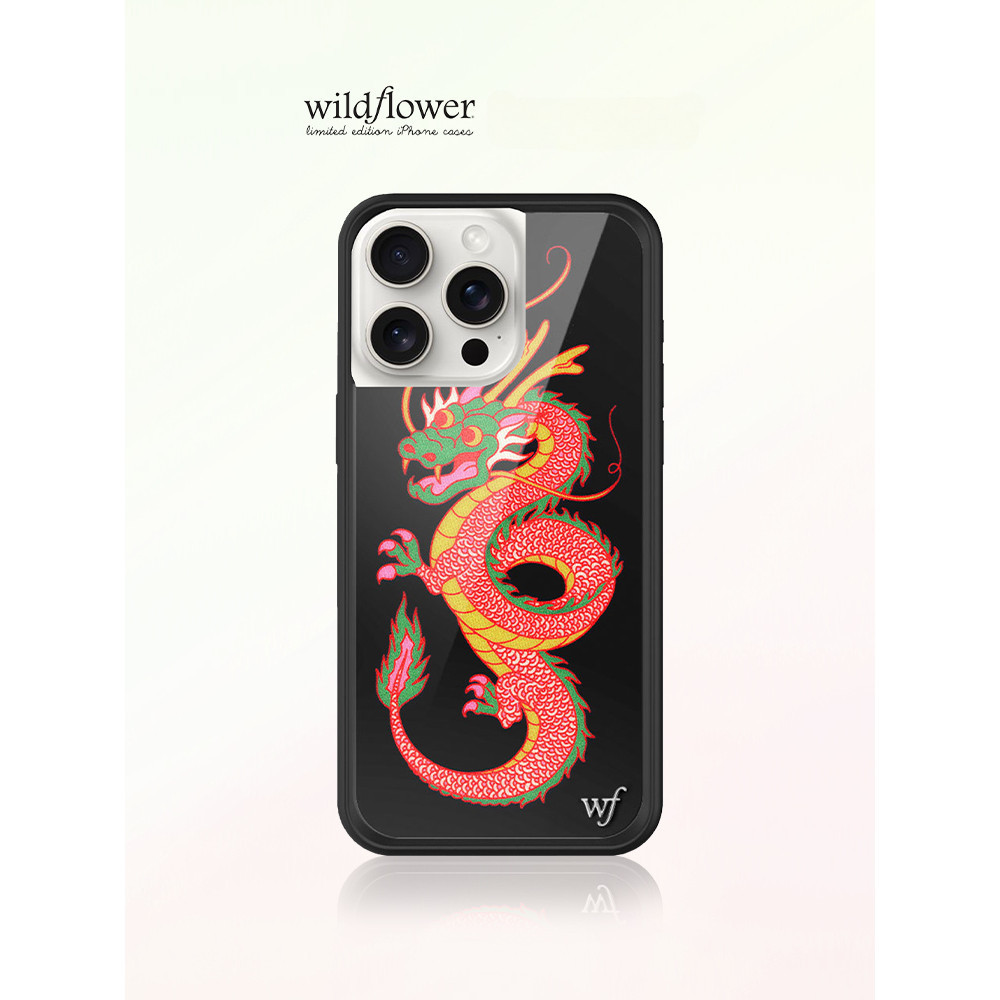 ดอกไม้ป่ามังกร WF ปลอกเคสโทรศัพท์สําหรับ iPhone 16 15 14 13 12 Pro Max ซิลิโคนแข็ง Anti-Falling กันกระแทกปกหลังสําหรับ iPhone 14 15 16 Plus
