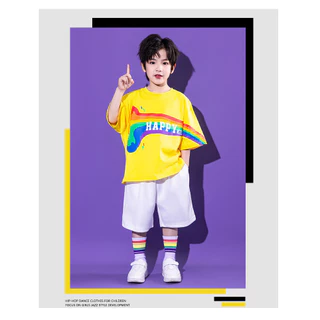 ชุดเซ็ทเด็ก ชุดเต้น เต้น เด็กผู้หญิง ชุดเต้นรํา แดนเซอร์ เด็กผู้ชาย ฮิปฮอป Cover Dance ซ้อม ชาย โต กางเกง Hiphop