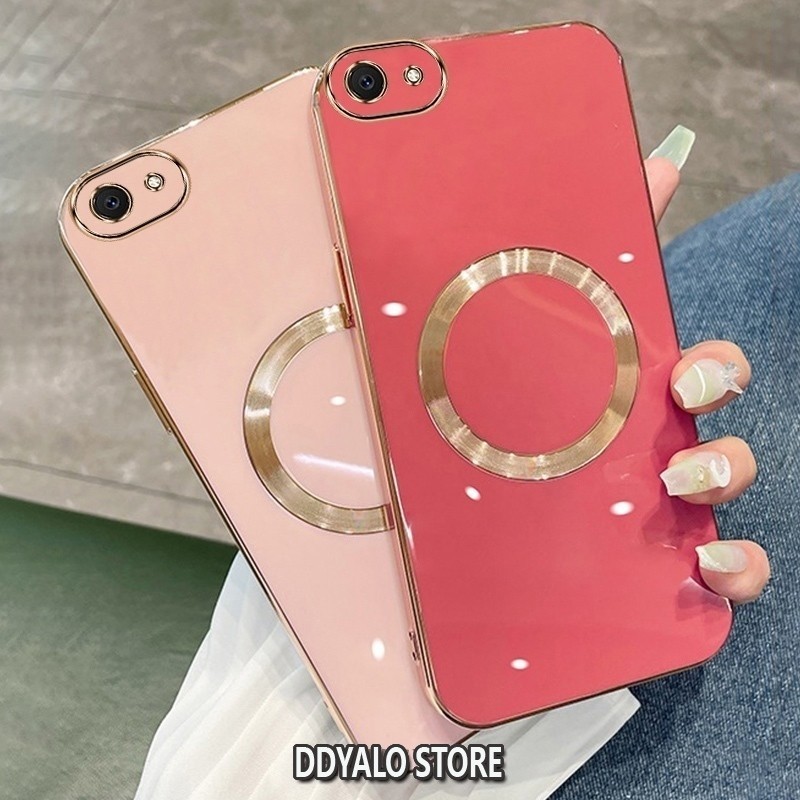 ปลอกสําหรับ vivo Y71 y81 y81i y83 v5 y66 กรณี Electroplated ซิลิโคน TPU เคสโทรศัพท์พร้อมแม่เหล็กดูดง่ายนุ่มกรณีชุบ Squaer ขอบฝาครอบ