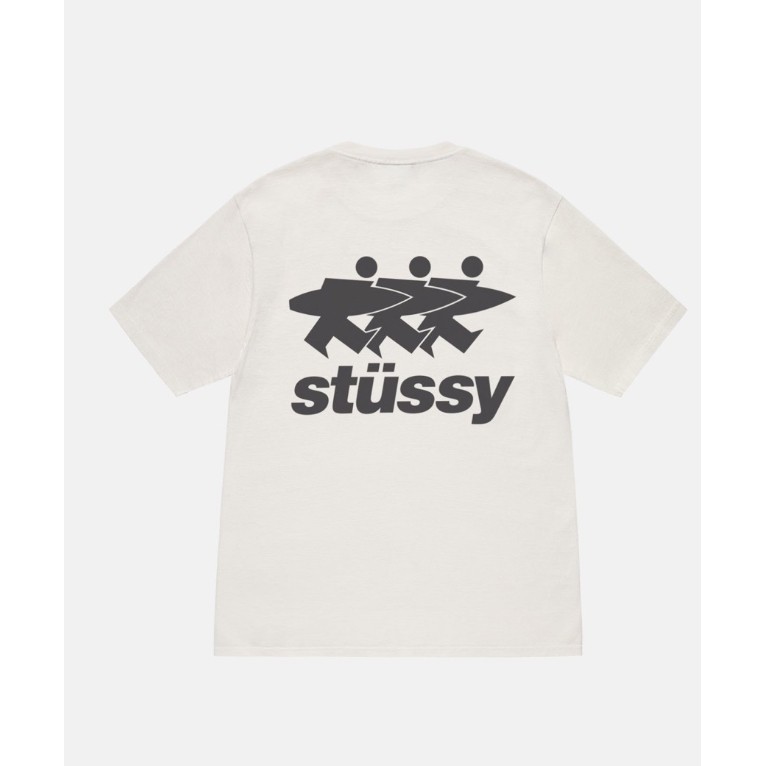 Sur**fwalk PIGMENT DYED TEE Classic Surfing Little Man พิมพ์เสื้อยืดแขนสั้น96#6
