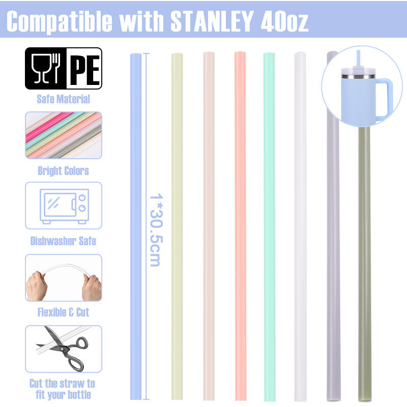 น้ําตาล 10มม. หลอดสําหรับแก้วน้ํา,ขวดน้ําแบบใช้ซ้ําได้40ออนซ์หลอดเปลี่ยน,หลอดที่มีสีสันสําหรับ สแตนลีย์ ถ้วยอุปกรณ