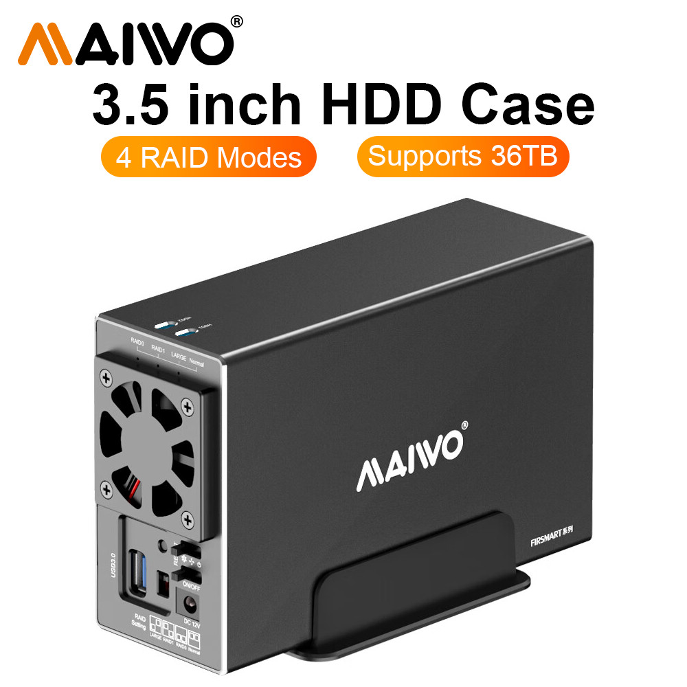 MAIWO 2.5/3.5 นิ้ว SATA RAID HDD Docking Station Dual Bay ฮาร์ดไดรฟ์ภายนอก RAID Enclosure USB3.0 ควา