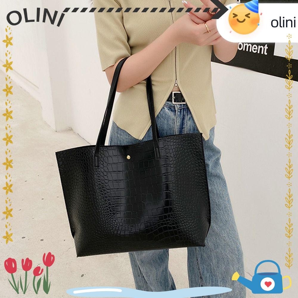 Olini Plain Pleated Bag, One-sided Pleated Design Casual Plain Shoulder Bag, All-match Small PU Leather Tote Bag Women