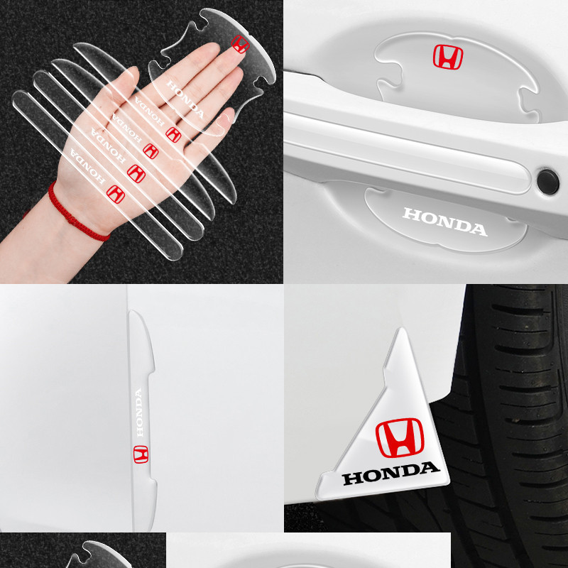 4pcs ประตูรถขอบประตูประตูมุมป ้ องกันฟิล ์ มสําหรับ Honda Civic City Accord Odyssey Spirior CRV Hrv Jazz CBR VTX VFR