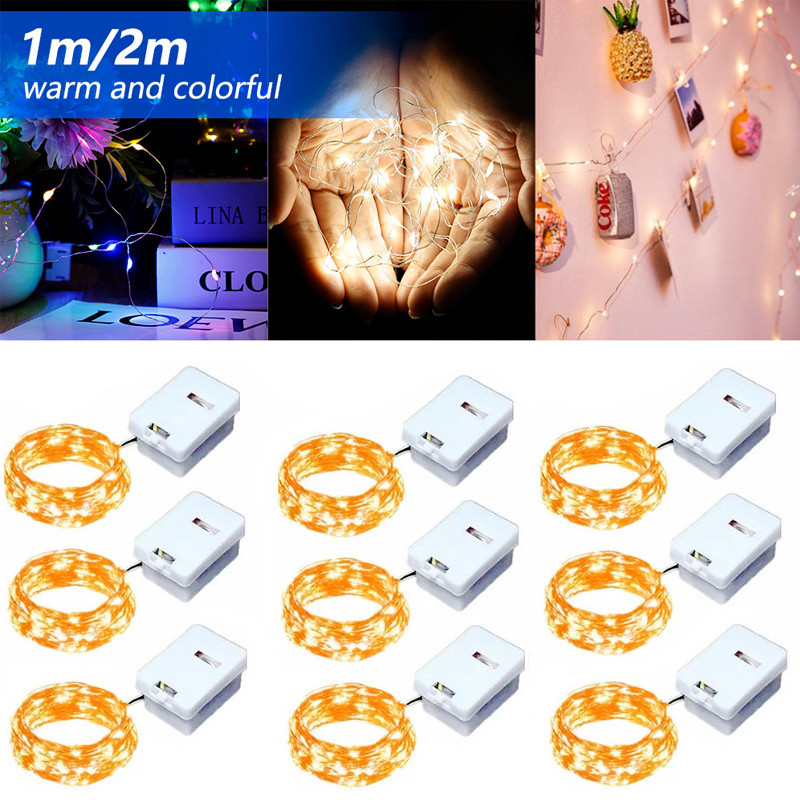 สายไฟ LED ทองแดงขนาด 1/2 ม. / สายไฟแบบใช้แบตเตอรี่ / ไฟประดับแบบกันน้ำ / สำหรับตกแต่งงานปาร์ตี้วันวาเลนไทน์