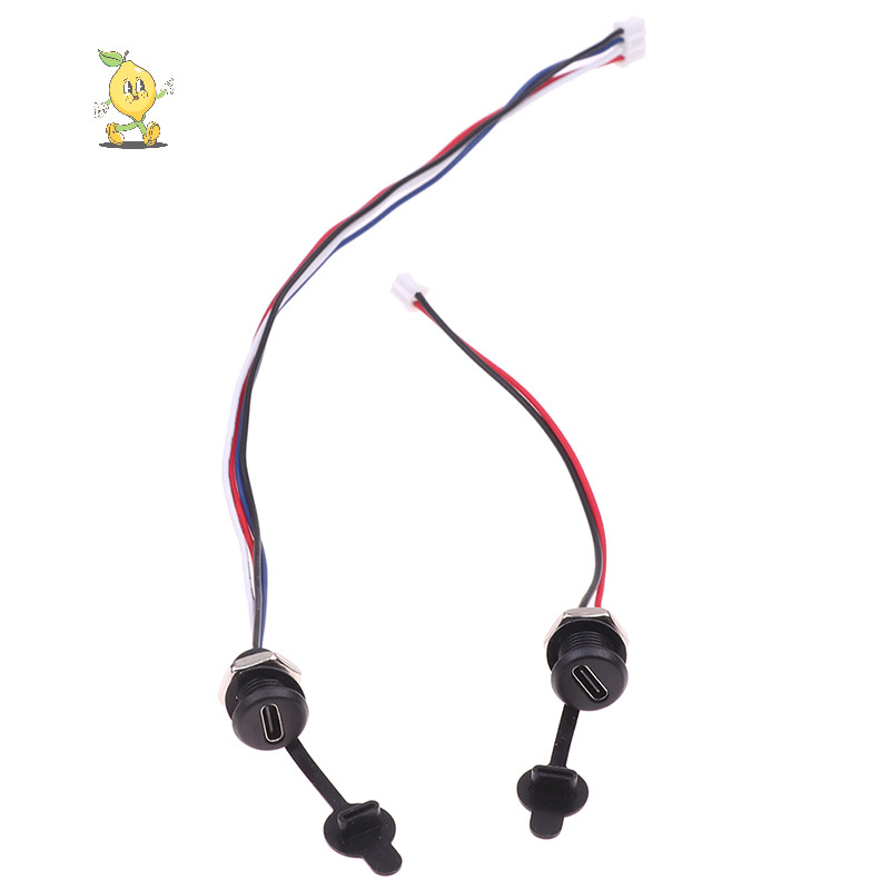 [mozh] Usb-c 2/4/5Pin ปลั๊กชาร์จปัจจุบันพร้อม PH2.0 Nut Snap ล็อคแผ่นหญิงกันน้ําหญิงเชื่อมต่อแจ็ค [TH]