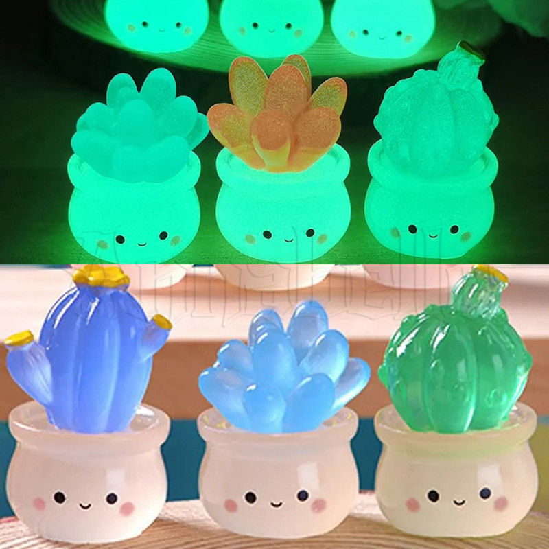 เครื่องประดับรถยนต์กระบองเพชรเรืองแสง-ตกแต่งโต๊ะสํานักงาน-แดชบอร์ดเครื่องประดับมินิ-เรซิ่นฉ่ํากระถาง-ประติมากรรมงานฝีมือ-ตุ๊กตาสวนทําเอง-ตกแต่งภูมิทัศน์ขนาด