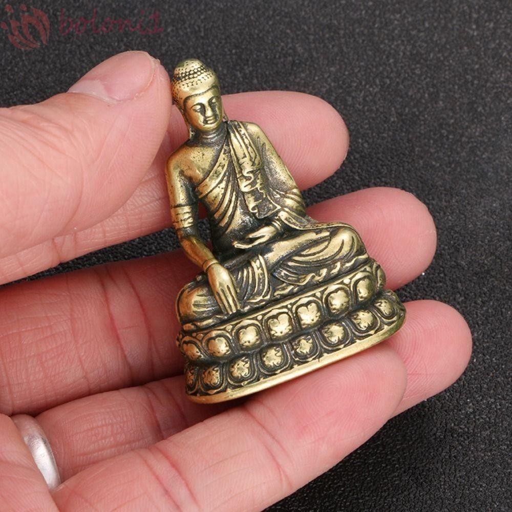 [COD ] รูปปั ้ น Sakyamuni แบบพกพา Mini ทําความสะอาดง ่ ายบูชาโบราณโบราณ Micro-แกะสลัก Fengshui พระพุทธรูปเครื ่ องประดับ