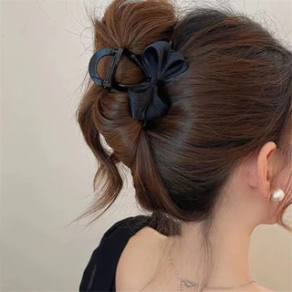 Simple Back of Head Hair Clip Shark Clip แฟชั ่ นโบว ์ คลิป Headdress หญิงหวานอารมณ ์