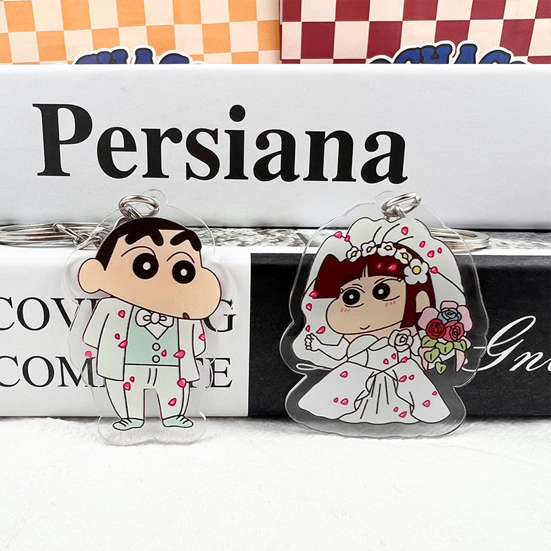 น ่ ารัก Crayon Shin-chan พวงกุญแจการ ์ ตูนคู ่ พวงกุญแจกระเป ๋ านักเรียนอุปกรณ ์ เสริมของขวัญอุปกรณ ์