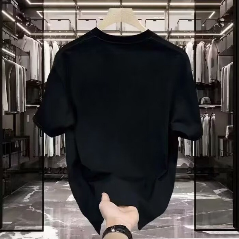 2024 ฤดูร ้ อนใหม ่ ผู ้ ชายขนาดบวกหลวมสไตล ์ ตัวอักษรพิมพ ์ ผ ้ าฝ ้ ายTshirt Streetแฟชั ่ นสบายๆแขนสั ้ นคอกลมเสื ้ อยืดสําหรับชายBlack/White S-5XL