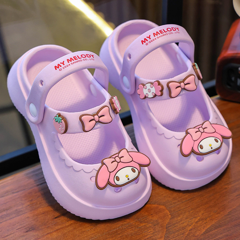 รองเท้าแตะ Mary Jane เด็กหญิง Crocs กันลื่นแบบใหม่สำหรับเด็กผู้หญิง