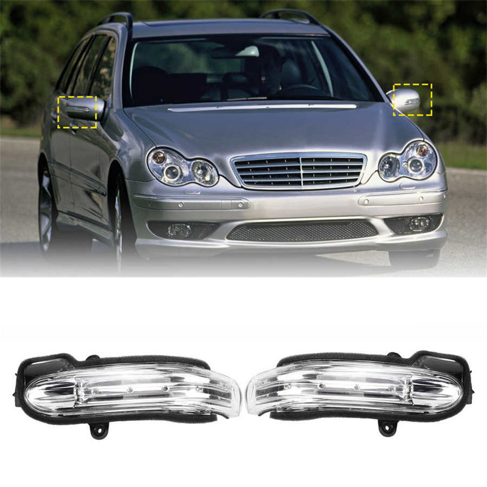 Lh & RH ไฟเลี้ยวกระจกมองข้าง LED สําหรับ Mercedes-Benz C Class W203 2004-07