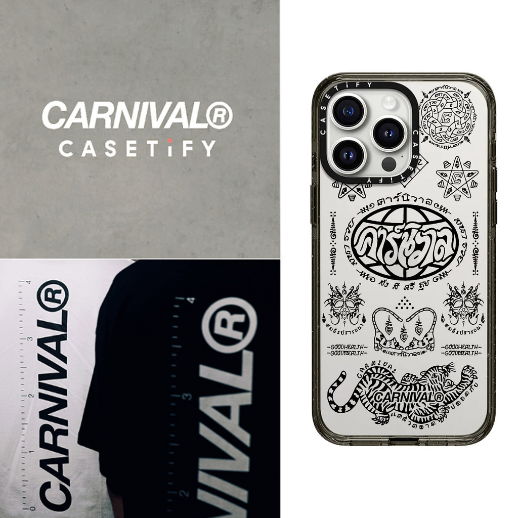 CARNIVAL® Carnival รูปแบบ CaseImpact กรณีแม่เหล็กดูดอะคริลิคด้านหลัง TPU Edge สําหรับ Apple IPhone 12 13 14 15 Pro Max พร้อมกล่อง