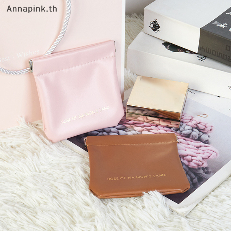 Annapink.th Lip Data Line ชุดหูฟังกระเป๋าเก็บกระเป๋าแต่งหน้า Charger Key Self-closing Shrrapnel Bag กระเป๋าเครื่องสําอางแบบพกพา EN