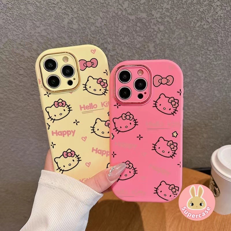 น่ารัก HelloKitty สําหรับ OPPO A3 Pro Reno 12 11 10 9 8 7 6 5 4 Pro 5K 4Z SE 3 K7 น่ารักการ์ตูน Y2K เคสโทรศัพท์ Love Heart Cat Soft ปลอกกล้องป้องกันฝาครอบ