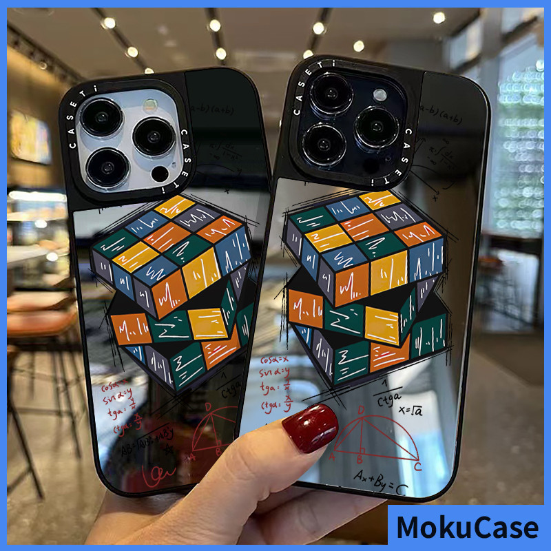 เคสไอโฟน16 15 14 13 12 11 Pro Max Case Rubik's Cube หรูหรา Fashion แนวโน้ม กระจกเงา Compatible เคส i