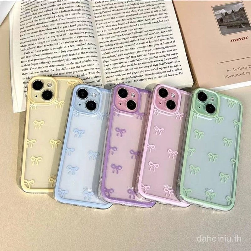 Minimalist Bowknot14/15plus สําหรับ iPhone 11/12性个13PRO X XR XS max กรณีแฟชั่นซิลิโคนกันกระแทก hard Case 7/8plus เคสโทรศัพท์ SE2020