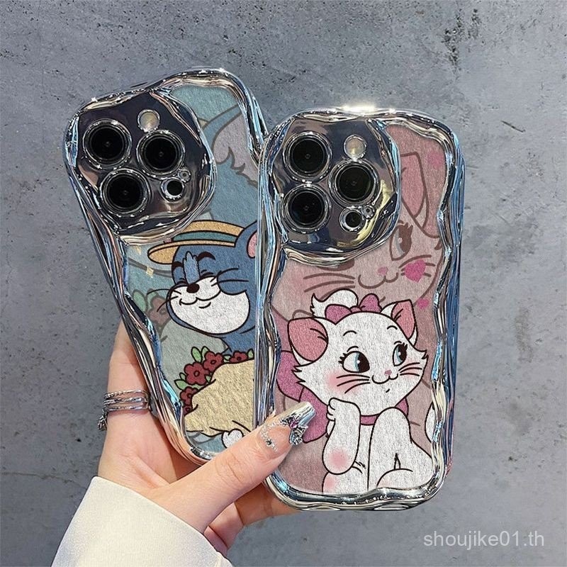 情丽猫for iPhone 11/12/13/14/15 Pro max Case แฟชั่นซิลิโคนกันกระแทก hard Case สําหรับ iPhone 11,12,13,1