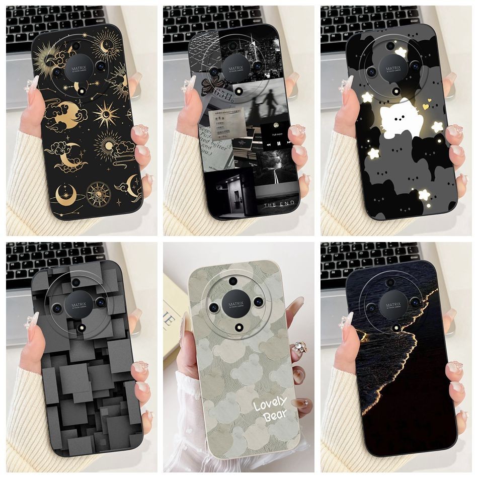 Honor X9b 5G เลนส์ป้องกันกรณี HonorX9b X 9B 5G (ALI-NX1) 2024 แฟชั่นทาสีซิลิโคนอ่อนนุ่มเคสโทรศัพท์