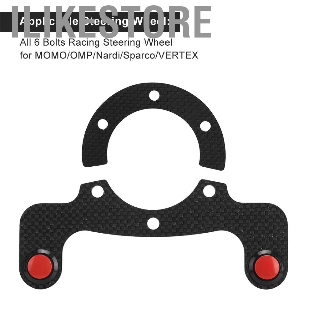 Ilikestore ใหม่คาร์บอนไฟเบอร์ภายนอกปุ่มแตรสำหรับ MOMO/OMP/Nardi/Sparco 6 พวงมาลัยรถ