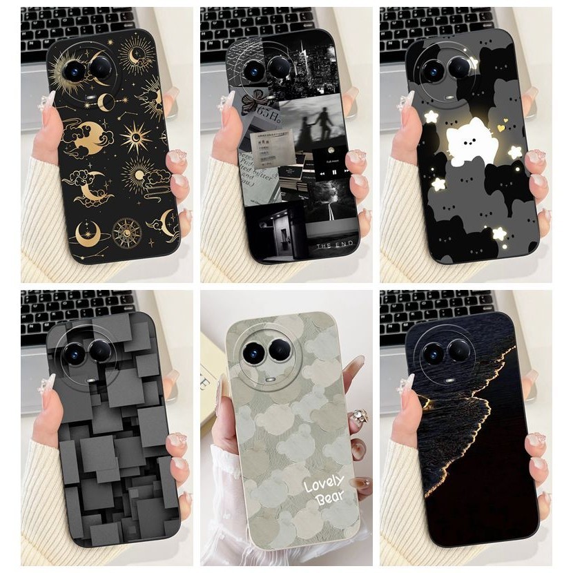 สําหรับrealme 11 5G 11x RMX3780 RMX3785 เลนส์ป้องกันกรณีRealme11 5G Realme11x 2024 แฟชั่นทาสีซิลิโคนอ่อนนุ่มเคสโทรศัพท์