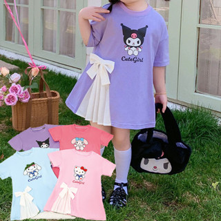 1-10ปีฤดูร้อนชุดเจ้าหญิงแขนสั้นสําหรับสาวเด็กคุโรมิเมโลดี้อบ…