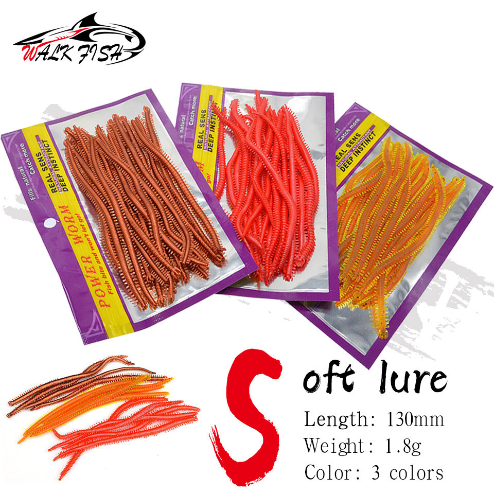 เดินปลา 20 ชิ้น 130 มิลลิเมตรจําลองไส้เดือนเหยื่อนุ่มคาวกลิ่นหนอนล่อน้ําจืดน้ําทะเล Wobbler Swimbaits ตกปลา Tackle