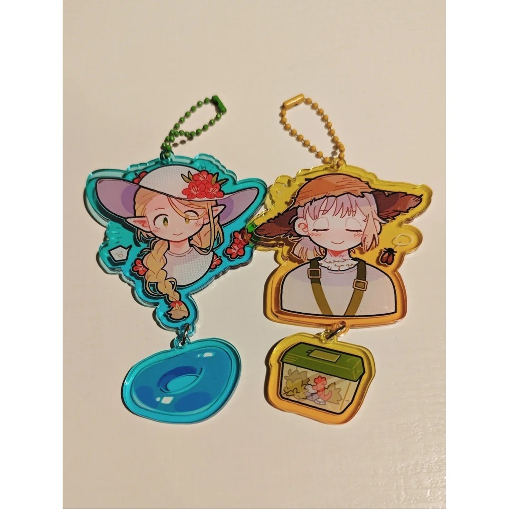 อร่อยใน Dungeon อะนิเมะ KeyChain ผู้หญิง Key Chain สําหรับชายแหวนอะคริลิคพวงกุญแจรถ Party จี้ญี่ปุ่น Cos สาวของขวัญ