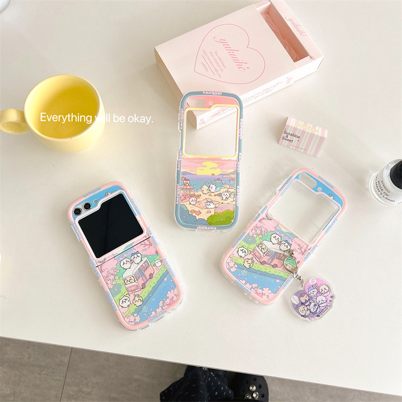 SAMSUNG กรอบสีคมชัดเคสซิลิโคนอ่อนนุ่มsamsung Galaxy Z รูปที่ 2