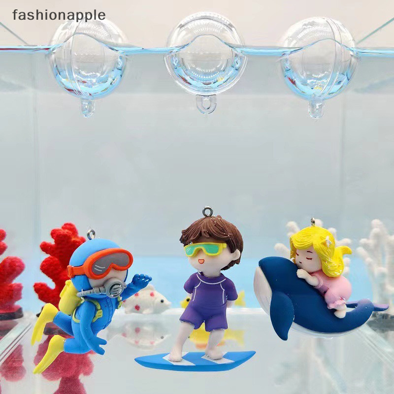 [fashionapple] ขี่ปลาวาฬสาวตกแต่งพิพิธภัณฑ์สัตว์น้ำลูกบอลพลาสติกพื้นนักประดาน้ำตกแต่งตู้ปลาตกแต่งตัวการ์ตูนน่ารัก New Stock