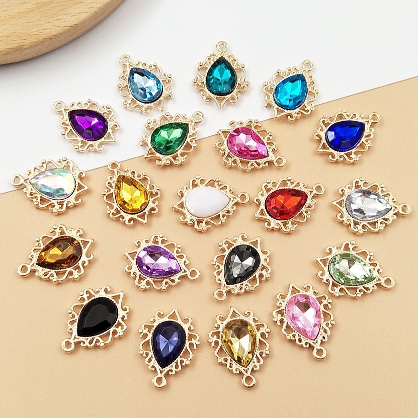 20ชิ้นเพชรน้ําหยดจี้จี้เครื่องประดับ ทําเอง ต่างหูจี้อุปกรณ์เสริมขายส่ง