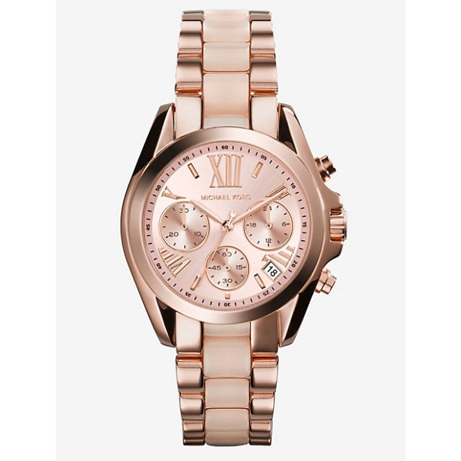 Michael Kors MK6066 36mm Mini Bradshaw Acetate and Rose Gold-Tone Watch