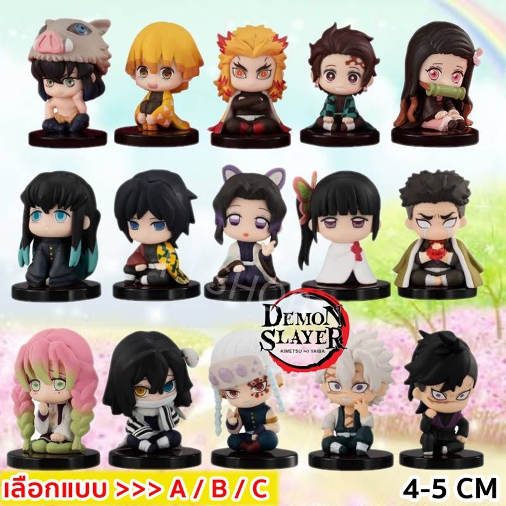 (เซ็ต 5 ชิ้น) เลือก 3 แบบ Demon Slayer โมเดล ดาบพิฆาตอสูร ขนาด 4-5 CM พร้อมฐานตั้ง ขยับแขนขาได้ โมเดล แต่งหน้าเค้ก