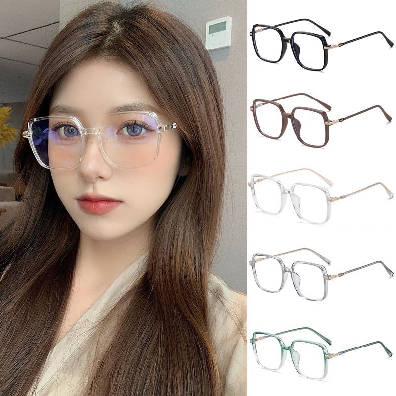 แว่นกรองแสงสีฟ้าเกาหลีฝ้าสีกาแฟแว่นตากรอบสี่เหลี่ยมใหญ่แว่นตาผู้หญิงในร่มพร้อมแสงสีฟ้าปิดกั้นเลนส์ปกป้องดวงตาxinyia.th