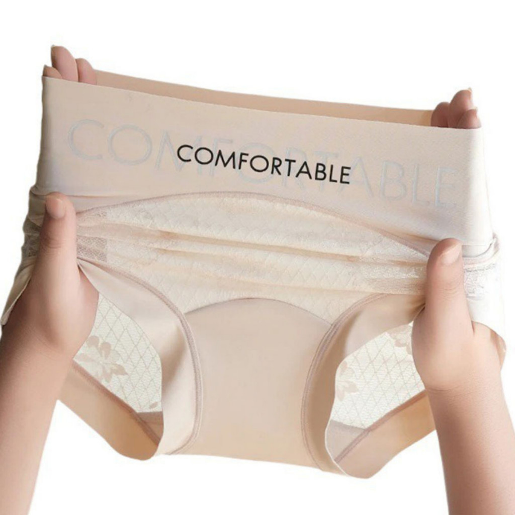 Zxyouping ผ้าไหมน้ําแข็งเซ็กซี่ระบายอากาศกางเกงชั้นในลูกไม้โปร่งใส,กางเกงลูกไม้ไร้รอยต่อ,กางเกงต้านเชื้อแบคทีเรีย,กางเกงเอวกลางชุดชั้นในขนา - รูปที่ 3