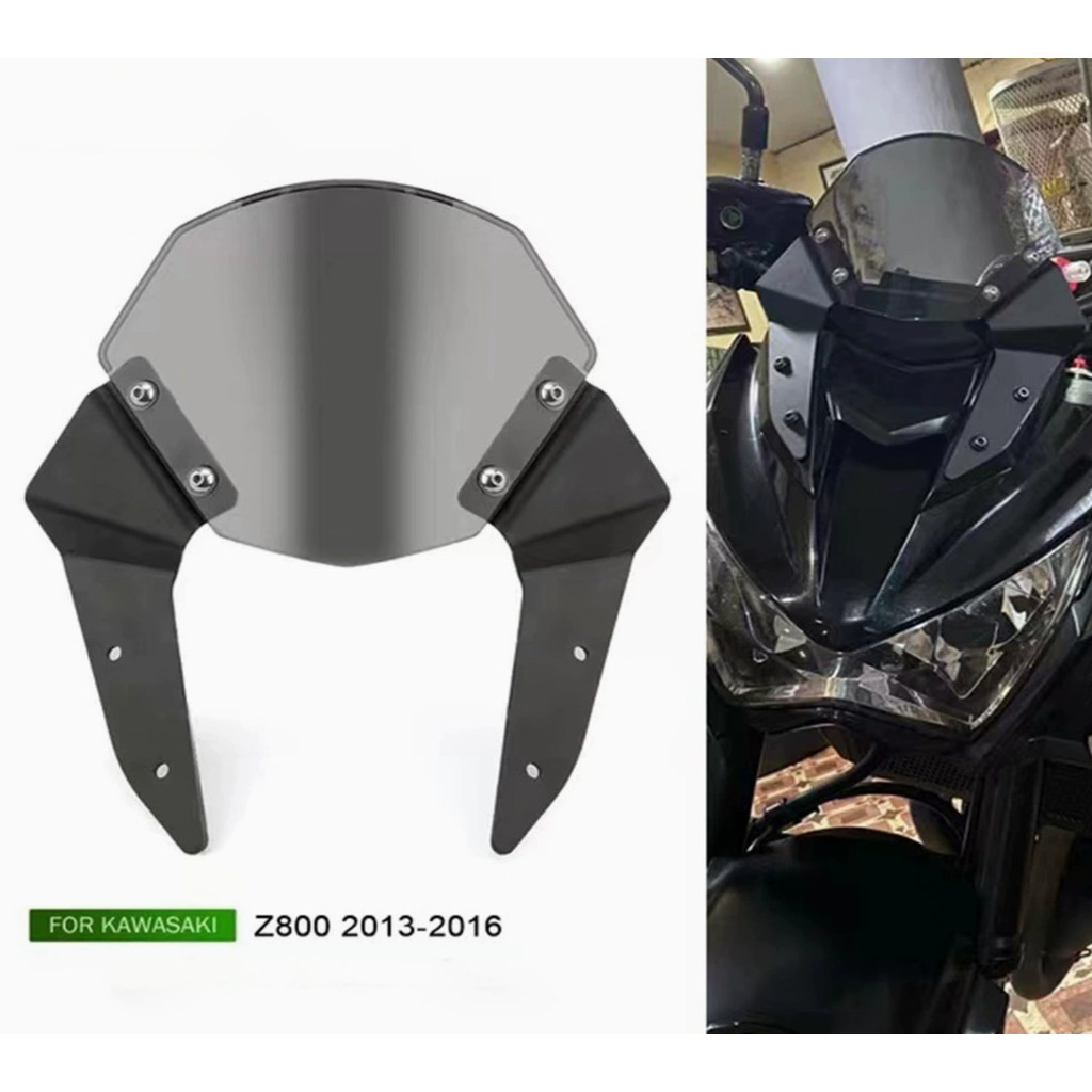 เหมาะสําหรับคาวาซากิ Z800 2013-2016 ดัดแปลงกระจกหน้ากระจกหน้ารถแฟริ่งแว่นตาอุปกรณ์เสริม