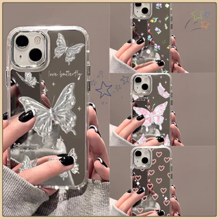 กระจกเงา case มีกระจก for iPhone 11 17 13 16 14 15 12 Pro Max 14 15 12 16 11 13 Pro เคสไอโฟน ลวดลายดอกไม้ต้นไม้