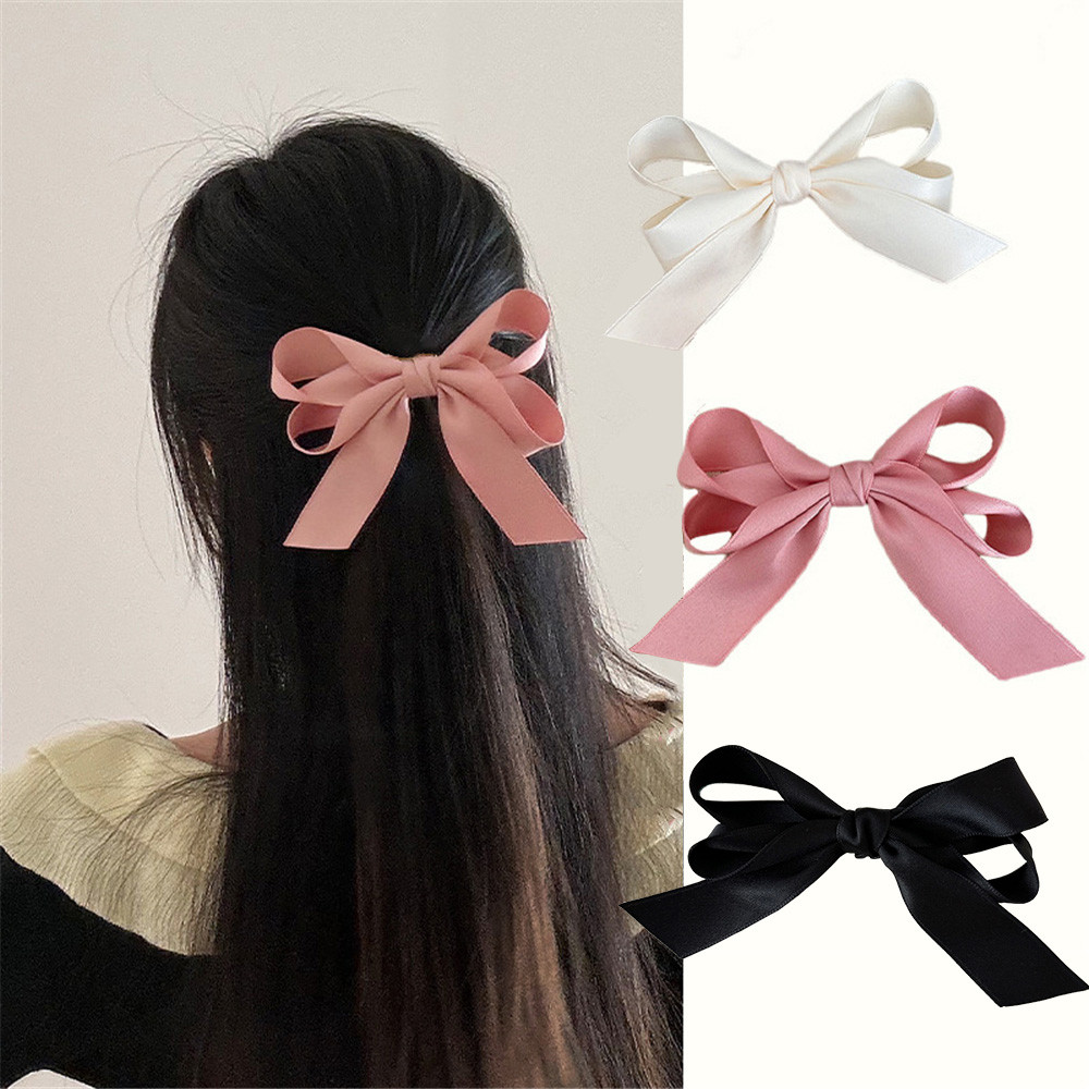 หวานสีทึบโบว์กิ๊บแฟชั่นบัลเล่ต์สไตล์บางคลิปโบว์ริบบิ้นเป็ดคลิป