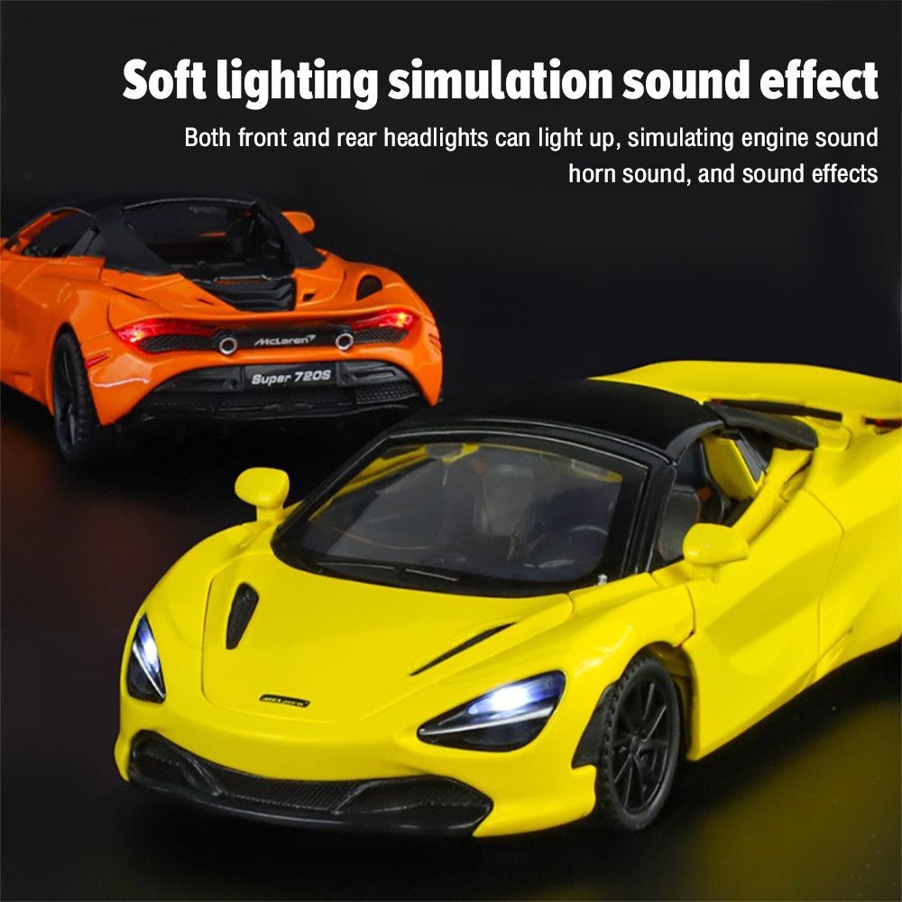 Klt 1:32 McLaren 720S Supercar โมเดลรถเหล็กรถโลหะผสมของเล่นของขวัญสําหรับเด็กเด็กผู้หญิง