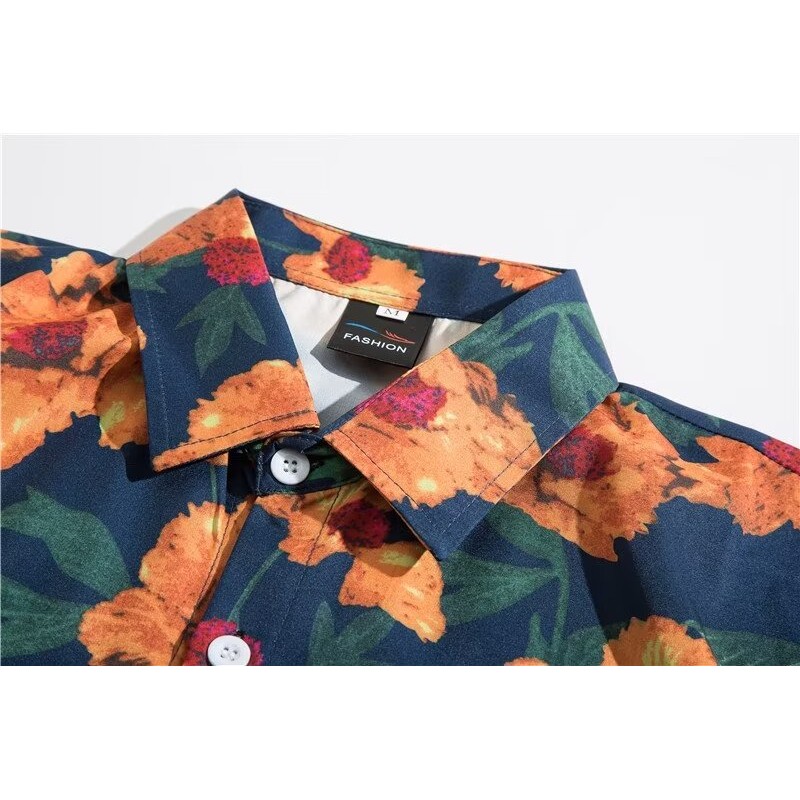 ภาพสีน้ํามัน ย้อนยุค บาล์ม พิมพ์เสื้อสไตล์ฮ่องกงแขนสั้นเสื้อขี้เกียจ