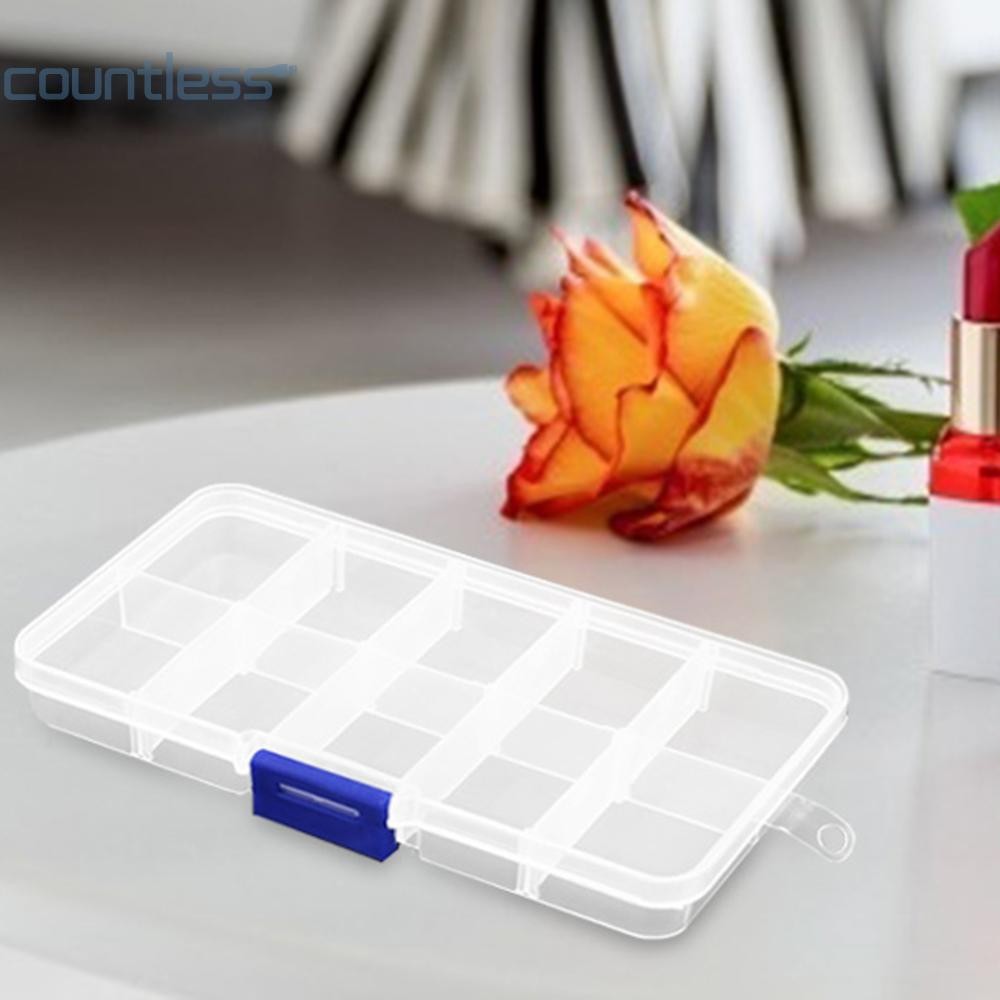 T0 # 10 กริดช่องโปร่งใส Organizer ฝาครอบเครื่องประดับ Pill Diamond Conta [cuntless.th]