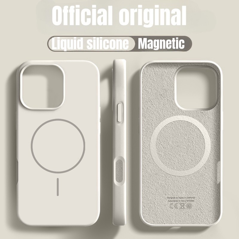 หรูหราแม่เหล็กซิลิโคนเหลวเคสโทรศัพท์ สําหรับ iPhone 16 15 14 13 12 11 Pro Max 16 Plus กันกระแทกกันชนนุ่มฝาครอบ